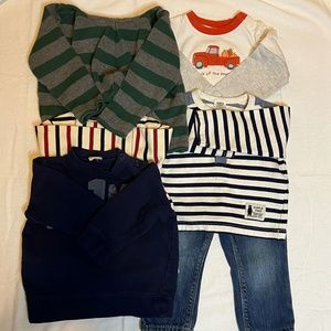 12m-18m   1hoodie  1jean  4 long t-shirts.